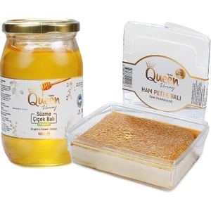 Queen Honey Süzme Bal 460 gr + Queen Honey Ham Petek Balı 340 gr 2’li Fırsat Paketi
