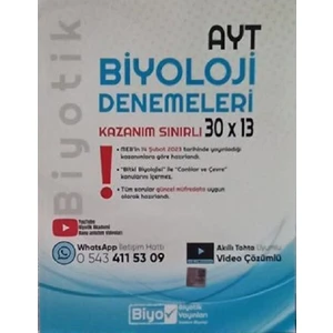 Biyotik Yayınları  AYT Biyoloji Kazanım Sınırlı 30 x 13 Denemeleri