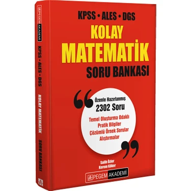 Pegem Akademi Yayıncılık KPSS ALES DGS Kolay Matematik Soru