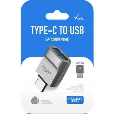 Powerway  Type-C To USB 3.0 (Yüksek Hızlı) Veri Aktarımı Otg Çevirici Dönüştürücü