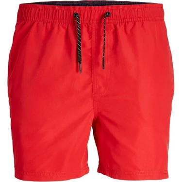 Jack & Jones Jpstfiji Jjswim Solid Sn Ly Kırmızı Erkek Deniz Şortu