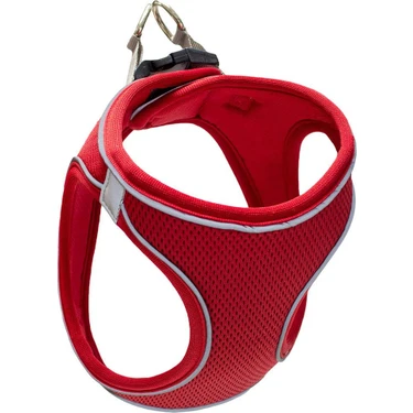Mita Air Mesh Kedi Köpek Göğüs Tasması Çift Reflektörlü, Terletmeyen Kırmızı