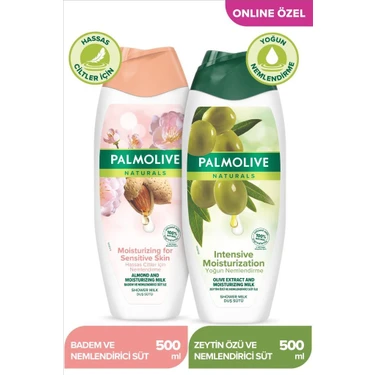 Palmolive Naturals Hassas Ciltler İçin Badem ve Yoğun Nemlendirici Zeytin Özü Duş Jeli 500 ml x 2