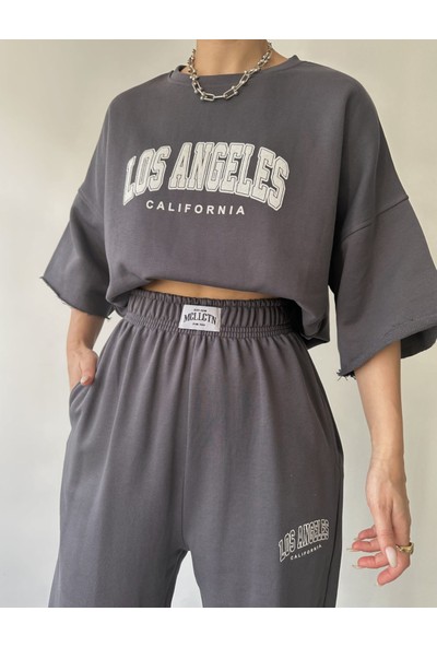 Mai Mcllctn Los Angeles Antrasit T-Shirt Eşofman Takım