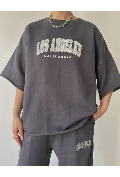 Mai Mcllctn Los Angeles Antrasit T-Shirt Eşofman Takım