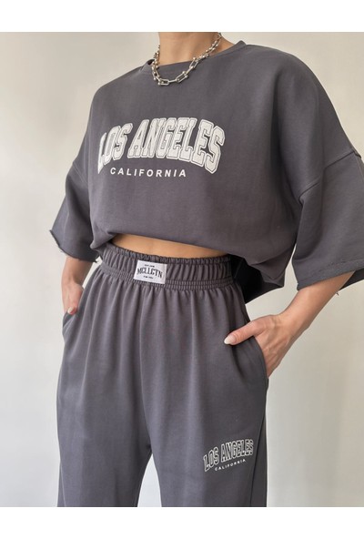 Mai Mcllctn Los Angeles Antrasit T-Shirt Eşofman Takım