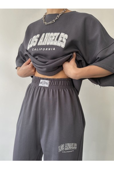 Mai Mcllctn Los Angeles Antrasit T-Shirt Eşofman Takım