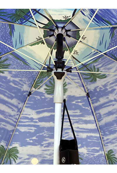 Sunlife Renkli 8 Tel Fiberglass Gövdeli 360C° Dönen Başlıklı Plaj Balkon Deniz Bahçe Şemsiyesi 160CM