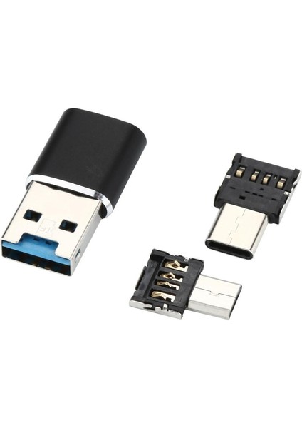 3 1 Tip - C Mikro USB Otg USB 3.0 Tf Xiaomi Telefon Pc İçin Flash Bellek Kartı Okuyucu - Siyah (Yurt Dışından)