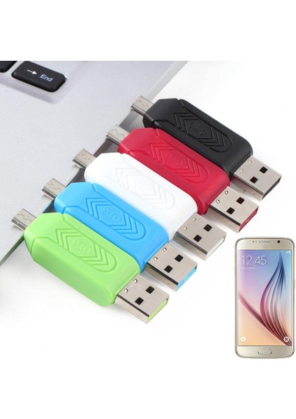 Ef Siyah Abs Güvenilir Mikro USB Otg Tf Cep Telefonu Pc İçin T - Flash Kart Okuyucu (Yurt Dışından)