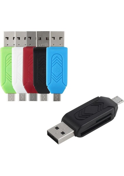Ef Siyah Abs Güvenilir Mikro USB Otg Tf Cep Telefonu Pc İçin T - Flash Kart Okuyucu (Yurt Dışından)