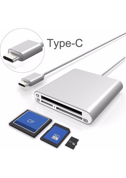 Bakeey USB 3.0 Tip C Yüksek Hızlı Cf Sd Tf Mikro Sd Kart Mikro Sd Akıllı Hafıza Kartı Okuyucu Otg Adaptörü (Yurt Dışından)