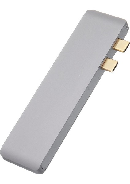 6 In 1 Type - C Hub Adaptörü 2 USB 3.0 Sd Tf Kart Okuyucu Macbook Gray İçin Şarj (Yurt Dışından)