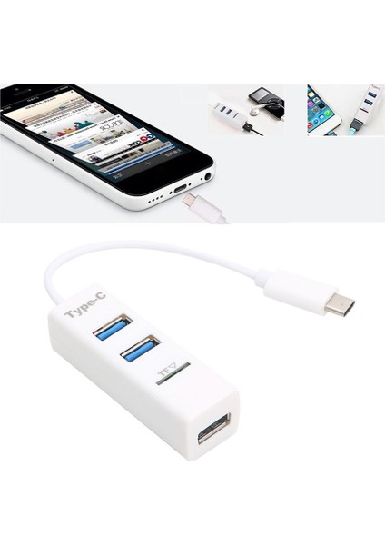 Te 3 Bağlantı Noktalı USB C Hub C Tipi Ayırıcı, Dizüstü Bilgisayar Aksesuarları İçin Tf Kart Okuyuculu (Yurt Dışından) fiyatları