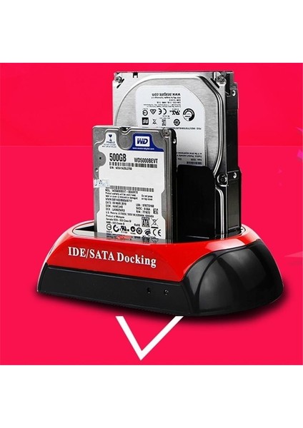 Çift Ide Sata Otb Hepsi Bir Arada USB 2.0 HDD Yerleştirme Istasyonu Hub Kart Okuyucu (Yurt Dışından)