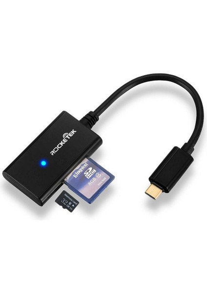 Loveliness Rocketek Type - C 4 Port Sd Kart Tf Hafıza Kartı Okuyucu Xiaomi Cep Telefonu İçin Otg (Yurt Dışından)