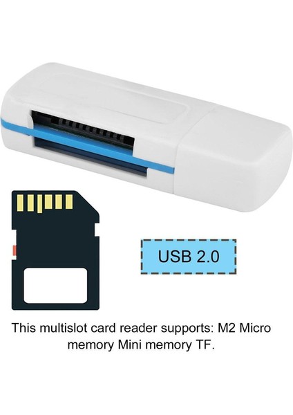 Tf T - Flash M2 İçin Taşınabilir USB 2.0 4'ü 1 Arada Bellek Çoklu Kart Okuyucu (Yurt Dışından)