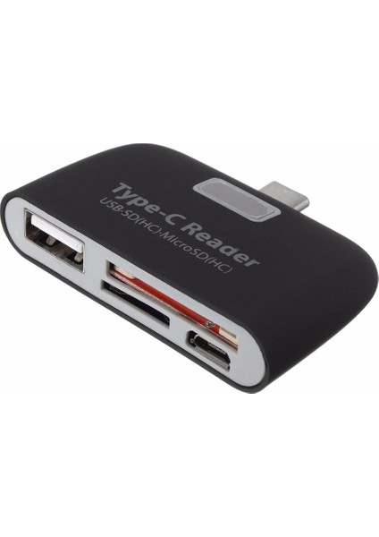 Lüks 3IN1TYPE C USB - C USB 2.0 Tf Mikro Sd Otg Kart Okuyucu Macbook Telefon Tablet Siyah (Yurt Dışından)