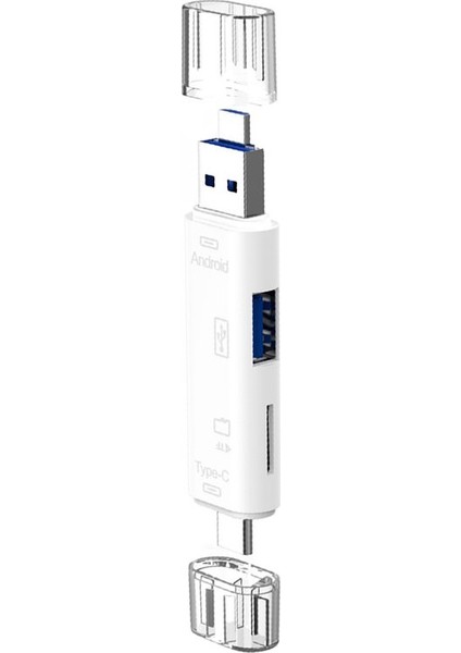 Te 5 In 1 Type - C Kart Okuyucu Mikro USB Type - C Otg Flash Sürücü Adaptör Konnektörü (Yurt Dışından)