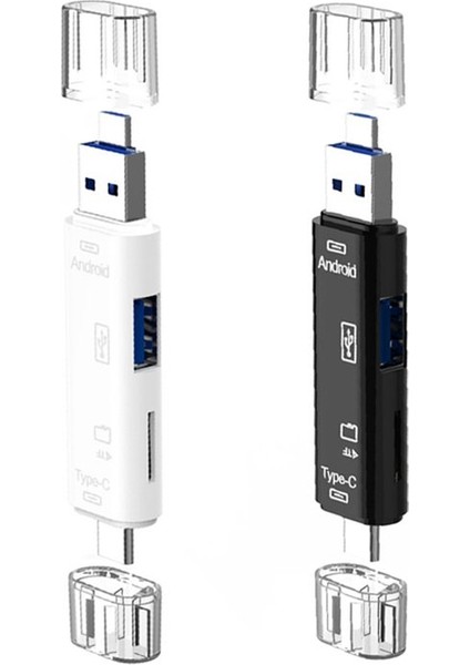 Te 5 In 1 Type - C Kart Okuyucu Mikro USB Type - C Otg Flash Sürücü Adaptör Konnektörü (Yurt Dışından)