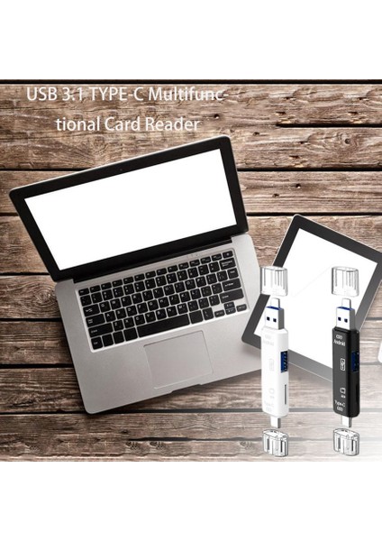 Te 5 In 1 Type - C Kart Okuyucu Mikro USB Type - C Otg Flash Sürücü Adaptör Konnektörü (Yurt Dışından)