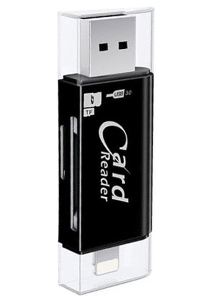 Te 2'si 1 Arada USB 3.0 Otg Kart Okuyucu Çok Işlevli Güvenli Dijital Kart Tf Kart Okuyucu (Yurt Dışından)