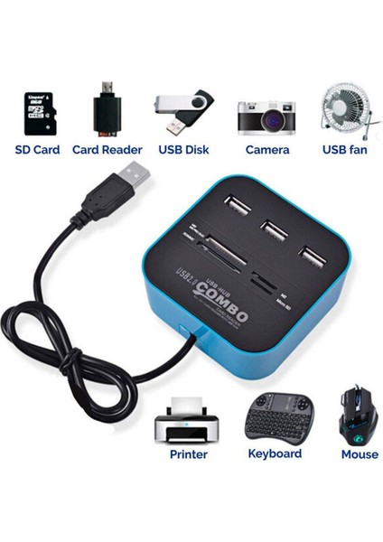 Ef Çok Işlevli 3 Bağlantı Noktalı USB Hub Tf Kart Okuyucu Hepsi Bir Arada Ayırıcı (Yurt Dışından) fırsatları
