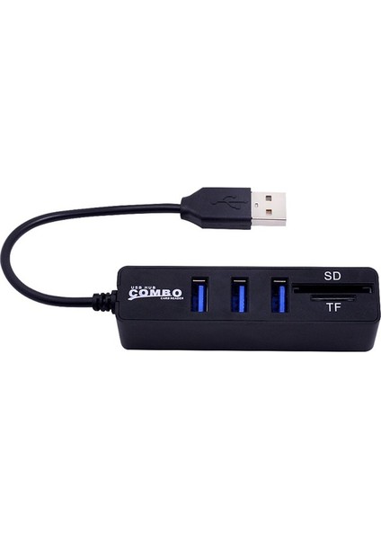 Te Mikro USB Hub 2.0 Çoklu USB Bağlantı Noktaları Combo Sd/Tf Kart Okuyucu Hub USB Ayırıcı (Yurt Dışından)