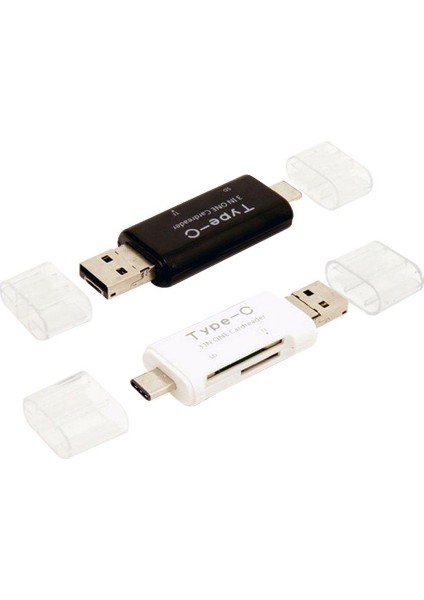 Otg Type - C Kart Okuyucu USB 3.0 USB A Micro USB Combo To Tf Sd Kart Okuyucu (Yurt Dışından)