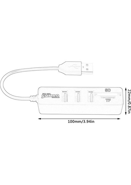 Te Mikro USB Hub 2.0 Çoklu USB Bağlantı Noktaları Combo Sd/Tf Kart Okuyucu Hub USB Ayırıcı (Yurt Dışından) modelleri
