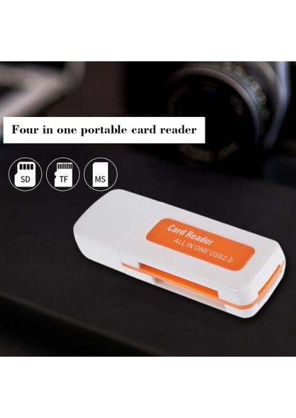 Bs Protable USB 2.0 4'ü 1 Arada Bellek Çoklu Kart Okuyucu Tf T - Flash M2 Kartı İçin (Yurt Dışından)