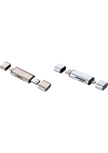 5 - N - 1 Cep Telefonu Adaptörü Tip C / USB / Mcro - USB Sd Tf Hafıza Kartı Okuyucu, USB Dişi Arayüzlü Bilgisayar Supples Slver (Yurt Dışından)
