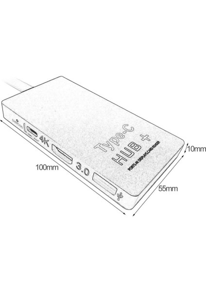 Ef 4'ü 1 Arada USB - C Hub + USB 3.0 Type - C Type - C Kart Okuyucu 4K HDMI Dönüştürücü (Yurt Dışından)