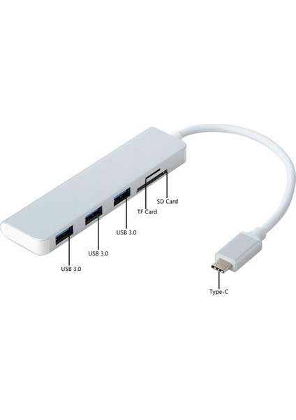 Tipi USB 3.0 - 3xusb 3.0 5in1 Hub Adaptörü Bilgisayar İçin Sd Tf Kart Okuyucu (Yurt Dışından)