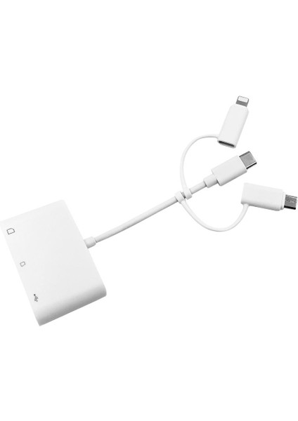 Kart Okuyucu Çok Fonksiyonlu Üçü Bir Arada Mikro USB Otg Combo Kart Okuyucu Alüminyum Alaşımlı USB Hub'ları (Yurt Dışından) modelleri
