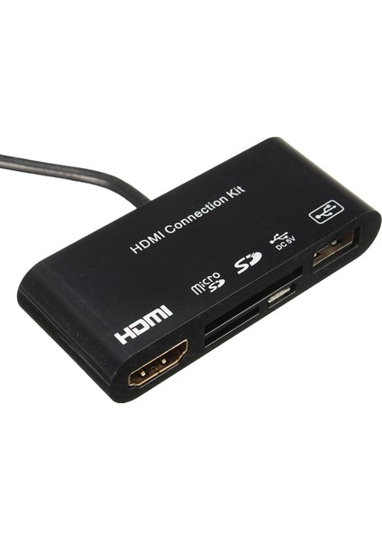 5 In1 Mikro USB Mhl - HDMI Hdtv Adaptörü + USB Otg Sd Kart Okuyucu İçin (Yurt Dışından)