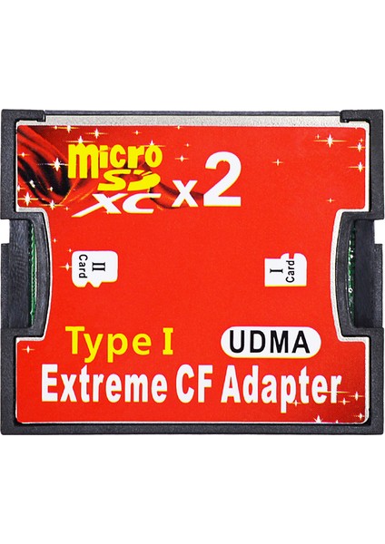 Çift Micro Sd Sdhc Sdxc Tf - Cf Kart Tutucu Microsd Kart Adaptörü Okuyucu - Kompakt Tip I Flash Kart Okuyucu Stil: Çift Tf - Cf (Yurt Dışından)