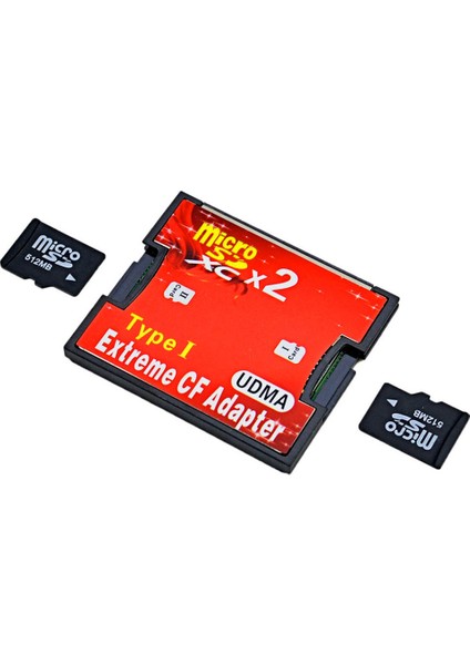 Çift Micro Sd Sdhc Sdxc Tf - Cf Kart Tutucu Microsd Kart Adaptörü Okuyucu - Kompakt Tip I Flash Kart Okuyucu Stil: Çift Tf - Cf (Yurt Dışından)