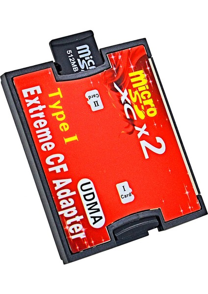 Çift Micro Sd Sdhc Sdxc Tf - Cf Kart Tutucu Microsd Kart Adaptörü Okuyucu - Kompakt Tip I Flash Kart Okuyucu Stil: Çift Tf - Cf (Yurt Dışından)
