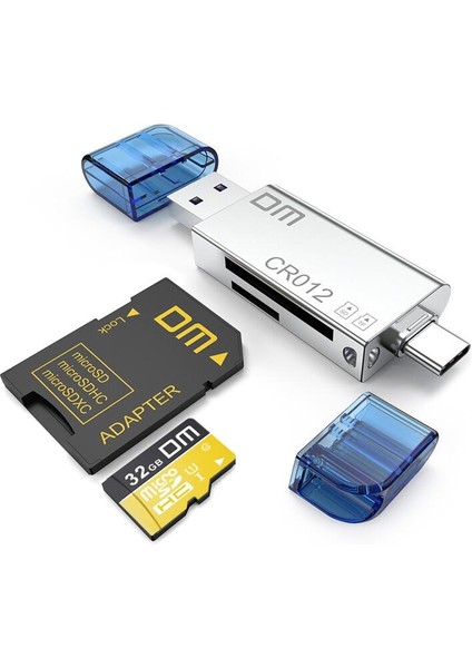 Dm CR012 2'si 1 Arada Tip - C USB 3.0 - Sd Tf Mikro Sd Otg Kart Okuyucu, Masaüstü Bilgisayar Bilgisayar Telefonları İçin (Yurt Dışından)