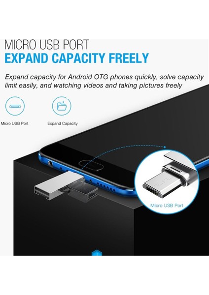 Xq - R006 Tf ve USB - Mikro USB Kart Okuyucu Otg Adaptör Konnektörü (Yurt Dışından)