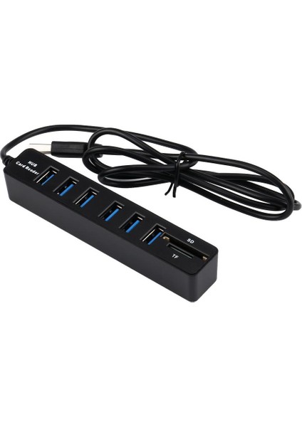 2'si 1 Arada Süper Hızlı USB 2.0 6 Bağlantı Noktalı Bölücü Hub+Usb Kart Okuyucu (Yurt Dışından) modelleri