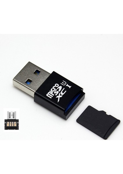 Mını 5gbps Süper Hızlı USB 3.0+Otg Micro Sd/Sdxc Tf Kart Okuyucu Adaptörü (Yurt Dışından)