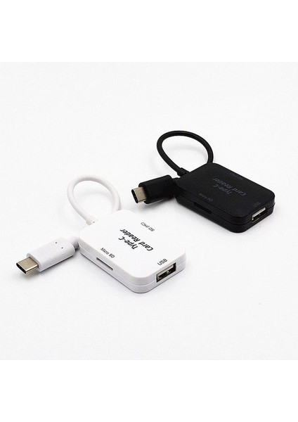 Otg USB 3.1 Tip C - USB 2.0 Hub Micro - Sd Tf Kart Adaptörü Okuyucu Combo Splitter (Yurt Dışından)