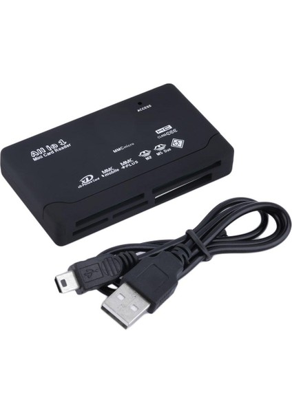 Xd Mmc Ms Cf Tf Mini M2 İçin Sıcak Siyah Harici USB 2.0 Çoklu Kart Okuyucu (Yurt Dışından)