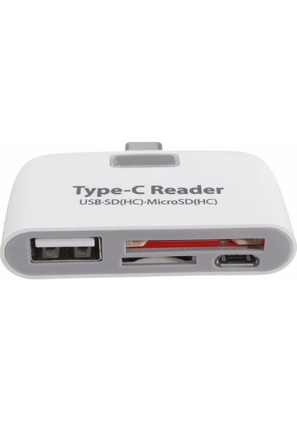 3IN1TYPE C USB - C USB 2.0 Tf Mikro Sd Otg Kart Okuyucu Macbook Telefon Tablet Beyaz (Yurt Dışından)
