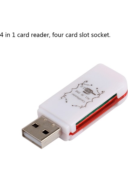 4'ü 1 Arada USB 2.0 Kart Okuyucu Tf/mmc/ms/m2 İçin Çok Bağlantı Noktalı Kart Okuyucu (Yurt Dışından)