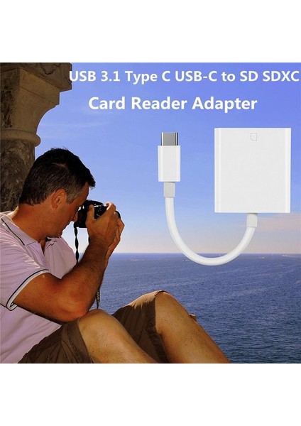 Yüksek Hızlı USB 3.1 Tip C USB - C - Sd Sdxc Kart Okuyucu Mini Adaptör Macbook/pro Hafıza Kartı Adaptörü (Yurt Dışından)