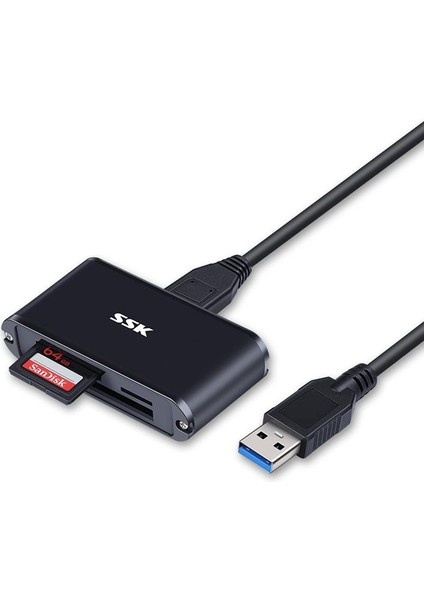 Ssk SCRM630 Alüminyum Alaşımlı Hepsi - Bir USB 3.0 Cf Sd Mikro Sd Tf Kart Okuyucu (Yurt Dışından)