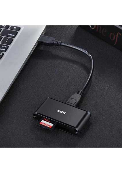 Ssk SCRM630 Alüminyum Alaşımlı Hepsi - Bir USB 3.0 Cf Sd Mikro Sd Tf Kart Okuyucu (Yurt Dışından)